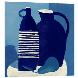 Foam board print Blue Composition of Indigo Blue Vases