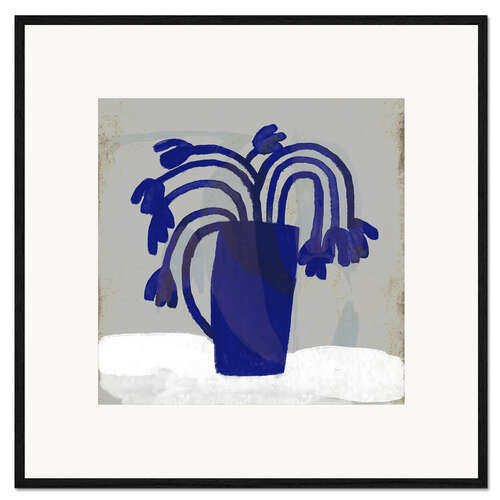 Impresión de arte enmarcada Blue Flowers in a Blue Vase II