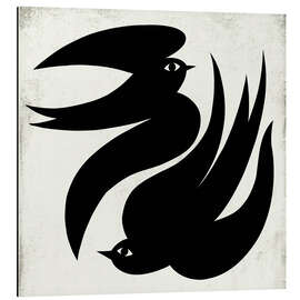 Magnettafel Zwei im Himmel tanzende Schwalben