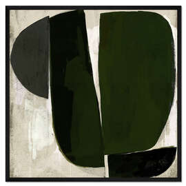 Gerahmter Kunstdruck Abstraktes Dunkelgrün