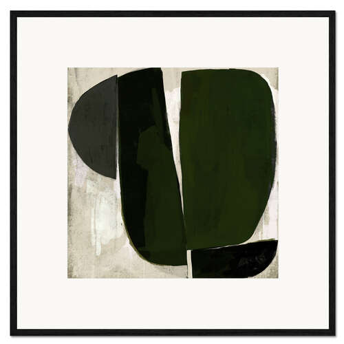 Impression artistique encadrée Abstract dark green