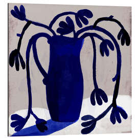 Alubild Blaue Blumen in einer blauen Vase I