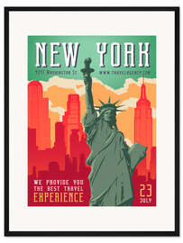 Gerahmter Kunstdruck New York Vintage Travel