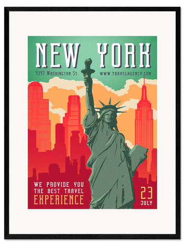 Gerahmter Kunstdruck New York Vintage Travel