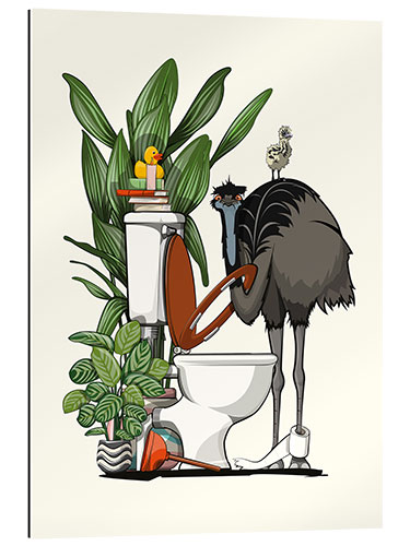 Gallery print Emu, Australian Bird on the Toilet