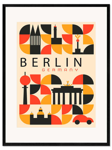 Kunsttryk i ramme Retro Berlin Travel