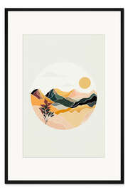 Gerahmter Kunstdruck Sonnenaufgang in den Bergen