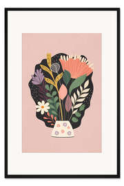 Gerahmter Kunstdruck Wildblumen in einer Vase