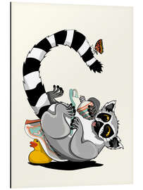 Magnettafel Katta beim Zähneputzen