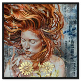 Gerahmter Kunstdruck Blooming from the Concrete II