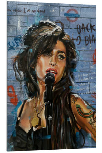 Tableau en aluminium Amy Winehouse Pop-Art Portrait