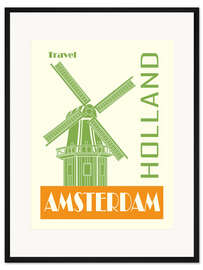Gerahmter Kunstdruck Travel to Amsterdam, Holland