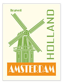Plakat Travel to Amsterdam, Holland