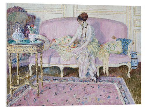 Tableau en PVC Woman Seated on Sofa in Interior, 1914