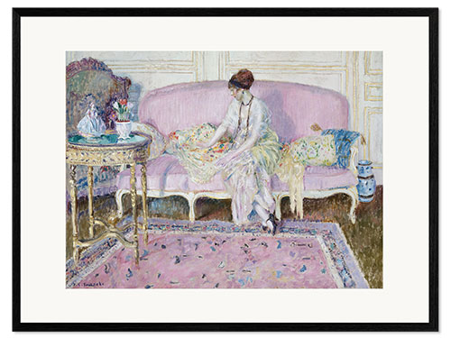 Plakat artystyczny premium w ramie Woman Seated on Sofa in Interior, 1914