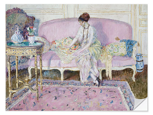 Sticker mural Woman Seated on Sofa in Interior, 1914