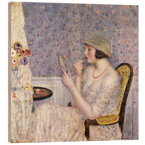 Wood print Woman at a Dressing Table