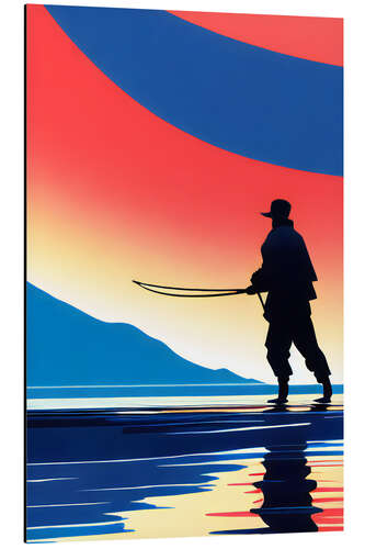 Aluminium print Fishermen at sunset