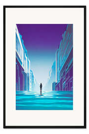 Gerahmter Kunstdruck Futuristische Stadt
