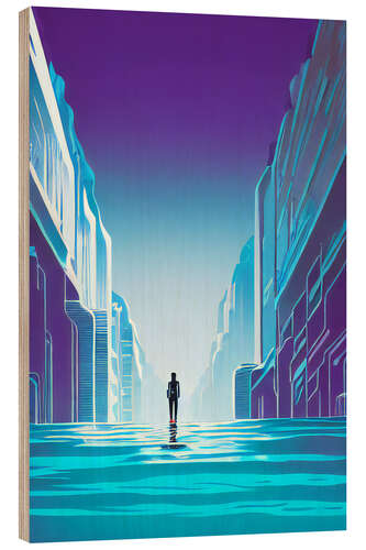 Wood print Abstract Cityscape