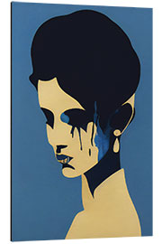 Aluminium print Classy Portrait in Blue