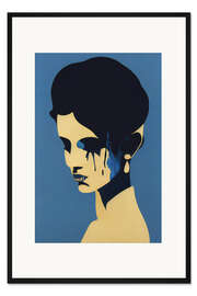 Gerahmter Kunstdruck Nobles Porträt in Blau