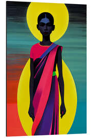 Magnettafel Ethnisches Neon-Pop-Porträt