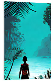 Quadro em plexi-alumínio Turquoise blue Jungle