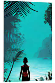 Magnettafel Türkisblauer Dschungel