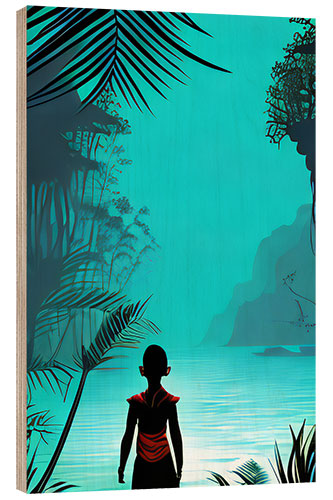 Puutaulu Turquoise blue Jungle