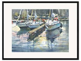 Ingelijste kunstdruk Yachts in the port