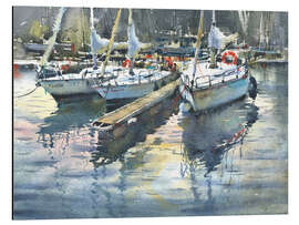 Magnettafel Yachten im Hafen