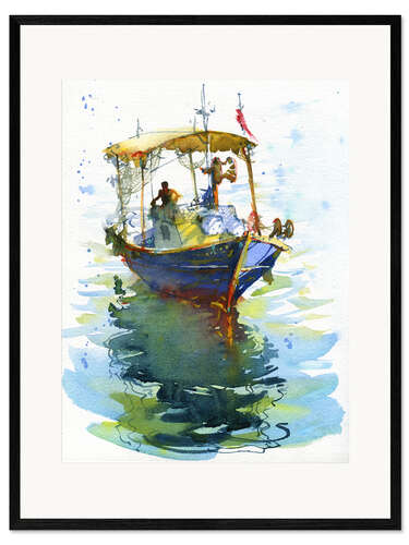 Gerahmter Kunstdruck Altes Fischerboot