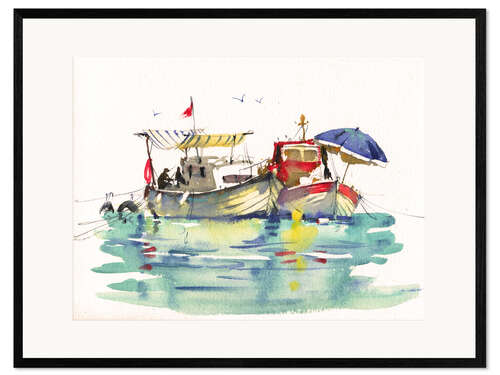 Impresión de arte enmarcada Fishing Boats
