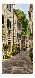 Plakat na drzwi  Flower Lane in Italy