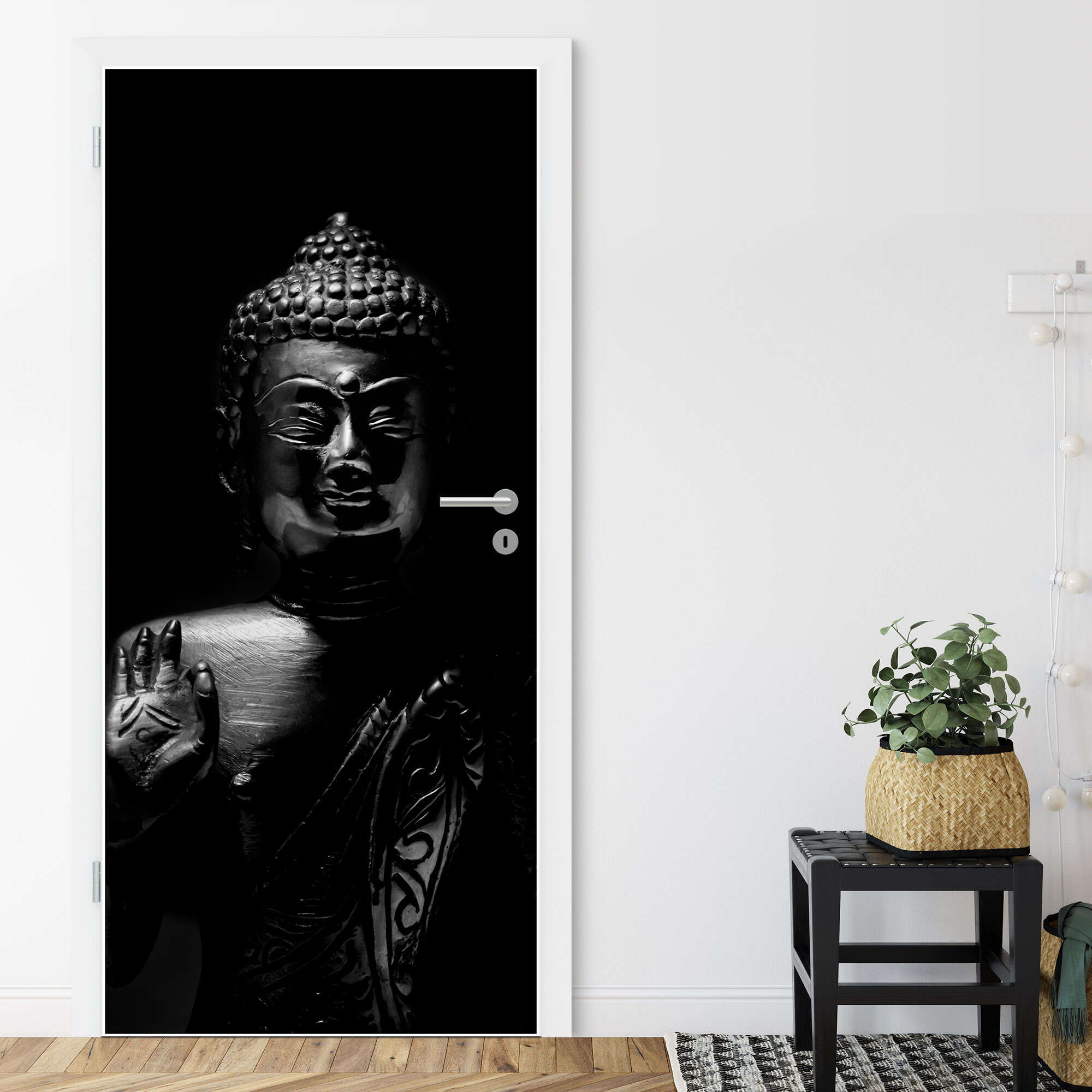 Black Buddha' by Editors Choice as a door poster or door sticker