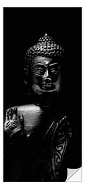 Deursticker Black Buddha