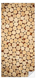 Door sticker Decorative Wood Pile