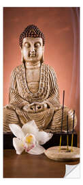 Door sticker Relaxed Buddha