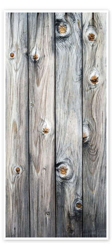 Door poster Gray Wooden Planks