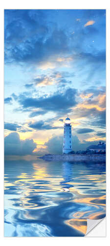 Sticker pour porte Lighthouse in the evening