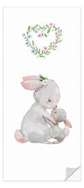 Sticker pour porte Bunny mom with baby