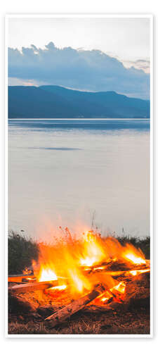 Dørplakat Campfire on the Beach