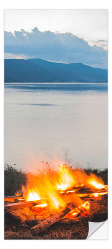 Door sticker Campfire on the Beach