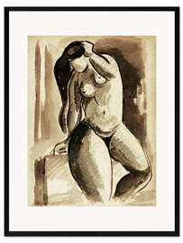 Ingelijste kunstdruk Nude Female Portrait