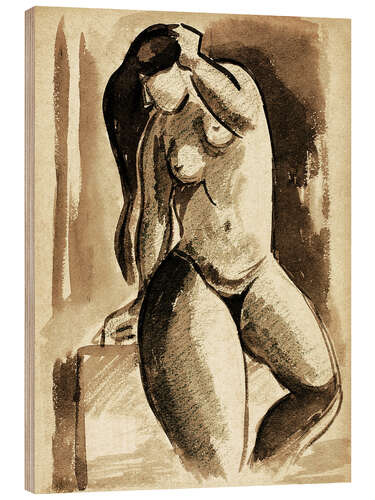 Holzbild Nude Female Portrait