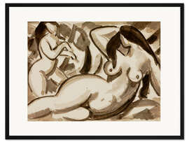 Gerahmter Kunstdruck Two Nude Females