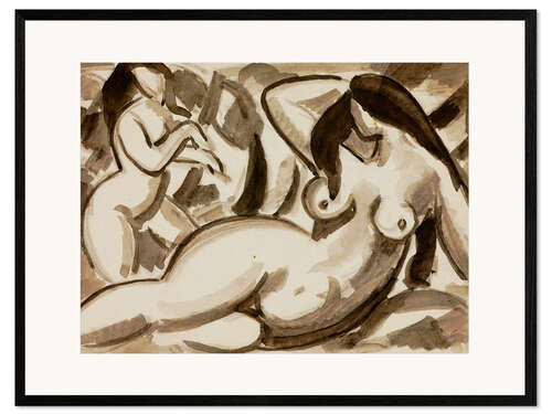 Gerahmter Kunstdruck Two Nude Females