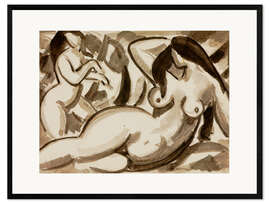 Gerahmter Kunstdruck Two Nude Females