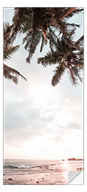 Deursticker Palm Trees and Sea